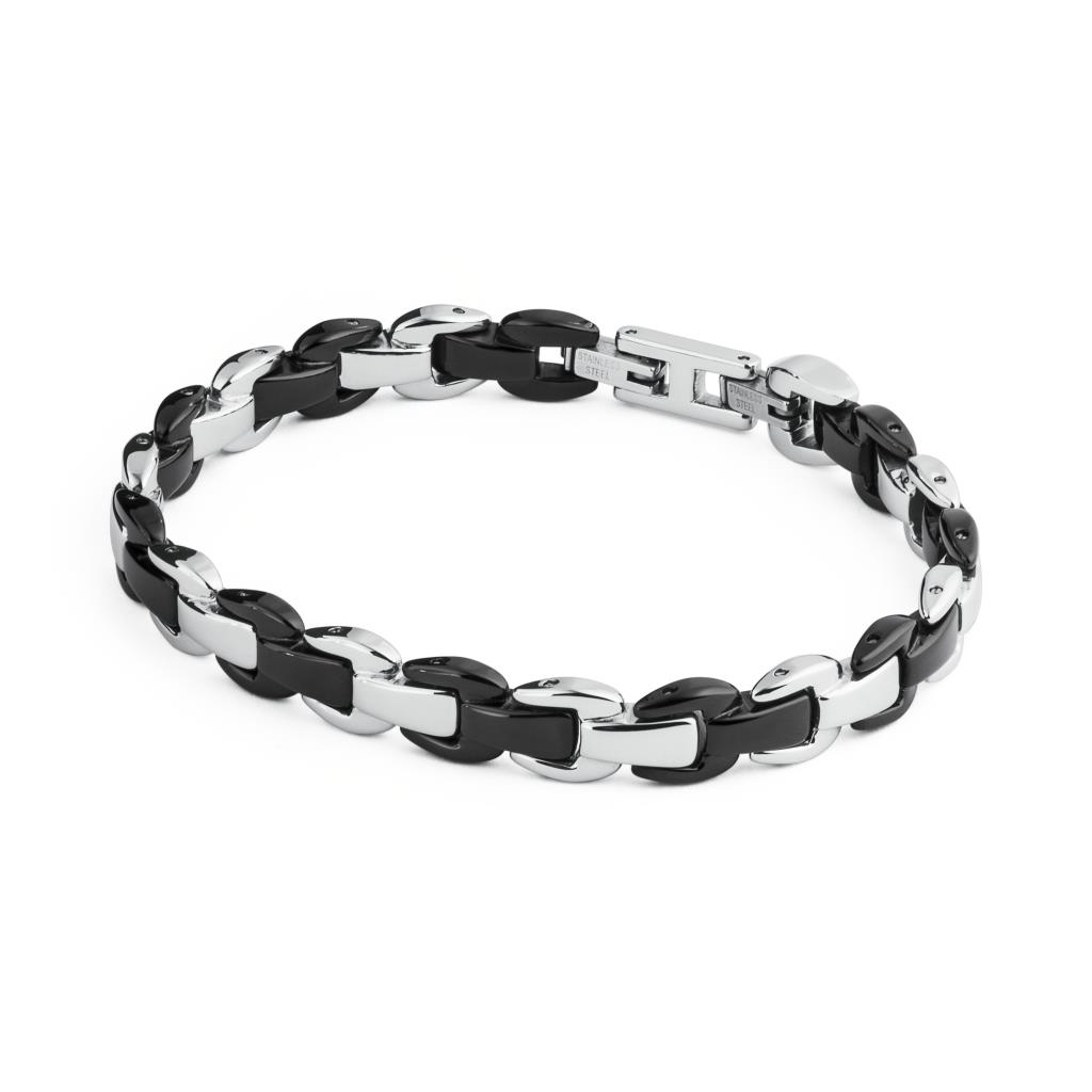 Bracciale BROSWAY - DIAPASON in acciaio lucido e pvd nero lucido Ref. BDP13 - BROSWAY