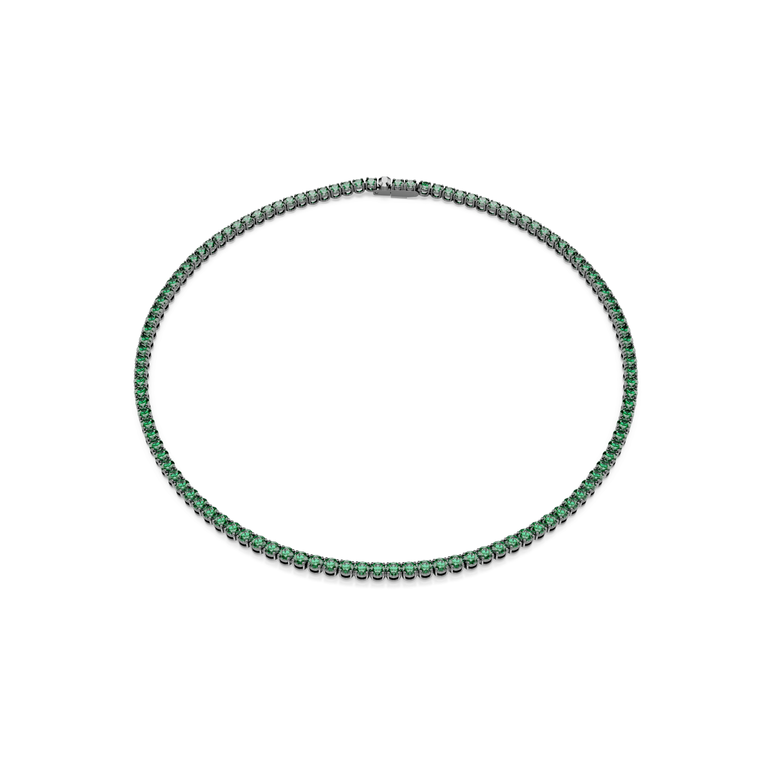 Swarovski - Collana Tennis Matrix, Taglio Round, Verde, Placcato rutenio Ref. 5743472 - SWAROVSKI