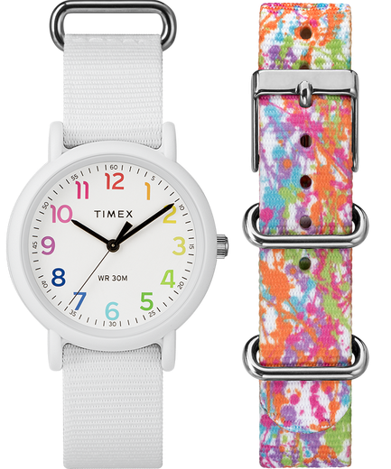 Vintage 31mm Timex Indiglo Weekender Orologio Con Green Seconds - Foto 5