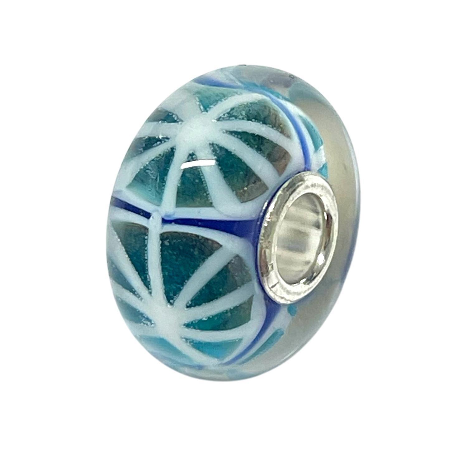 Trollbeads Unico in Vetro azzurro e oro - TROLLBEADS