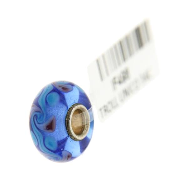 Trollbeads Unico in Vetro - OOAK Original Trollbeads Blu e Azzurro Rif. UNICO 34C - TROLLBEADS