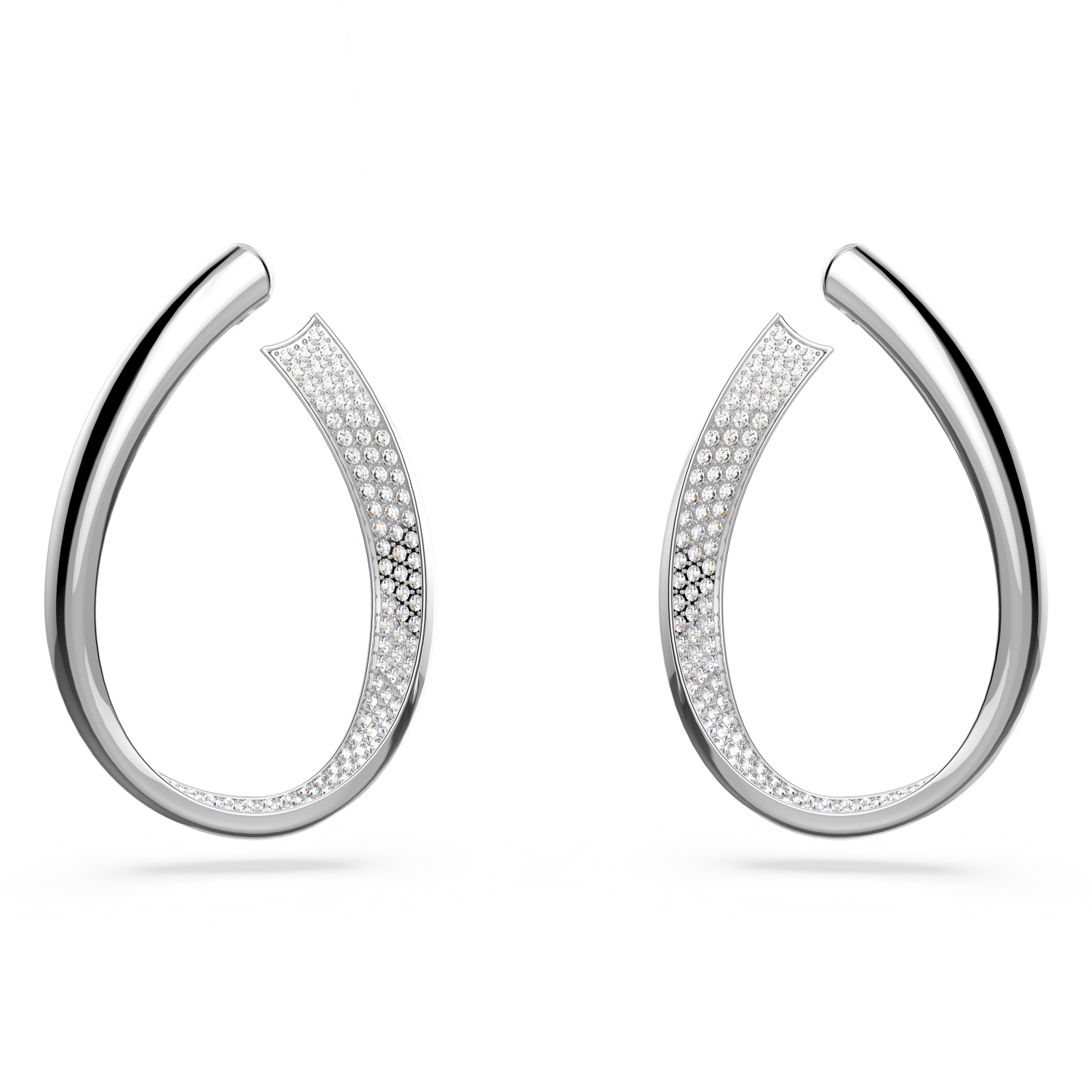 Swarovski - Orecchini a cerchio Exist, Medi, Bianchi, Placcato rodio Ref. 5636490 - SWAROVSKI