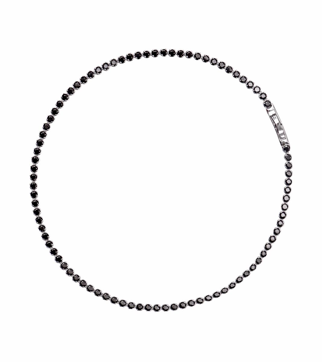 Bracciale Tennis in Oro Bianco e Zirconi Neri Ref. 771838 - FACCO