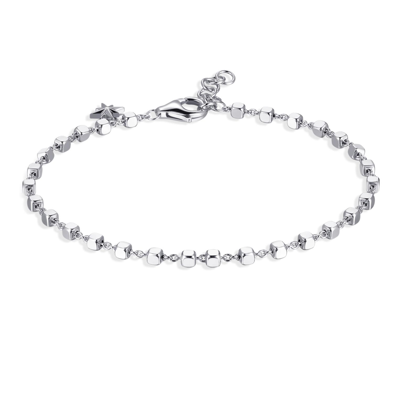 Rosato - Bracciale STORIE argento 925/1000 rodio con catena a cubetti Ref. RZB017 - ROSATO