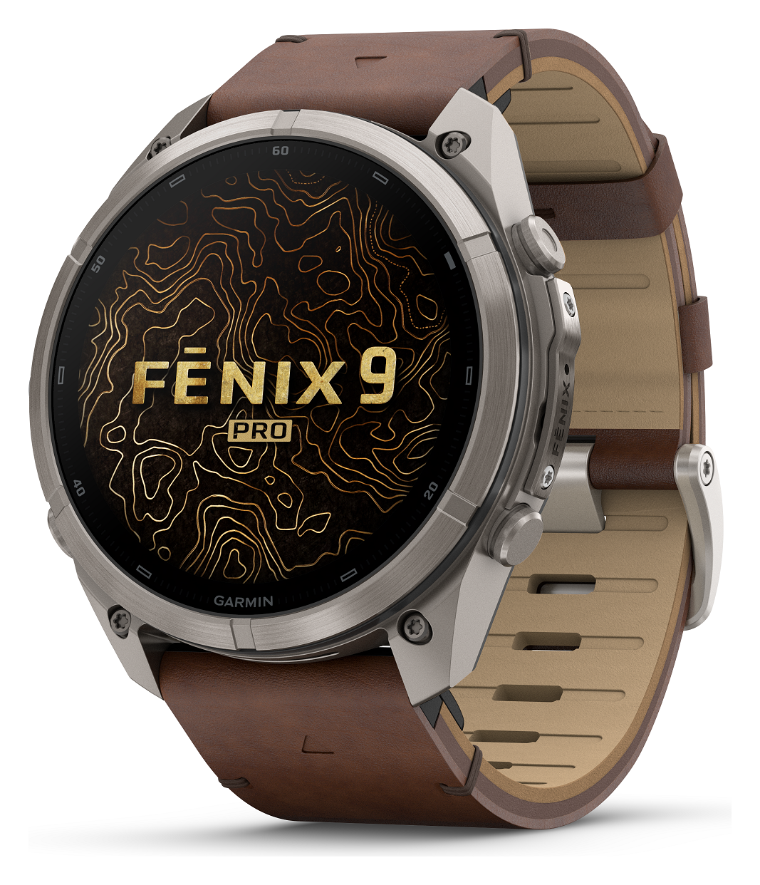 Garmin fēnix 9 Pro AMOLED 51 mm Sapphire Titanio inReach – Walnut Leather | 010-04337-41 - GARMIN