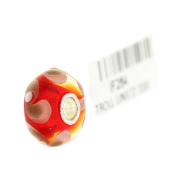 Trollbeads Unico in Vetro - OOAK Original Trollbeads Arancione con fiocco a vortice Rif. UNICO 100 - TROLLBEADS