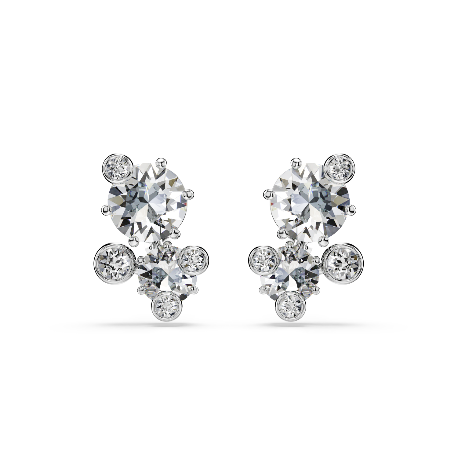 Swarovski - Orecchini a lobo Constella, Taglio Round, Bianchi, Placcato rodio Ref. 5732253 - SWAROVSKI