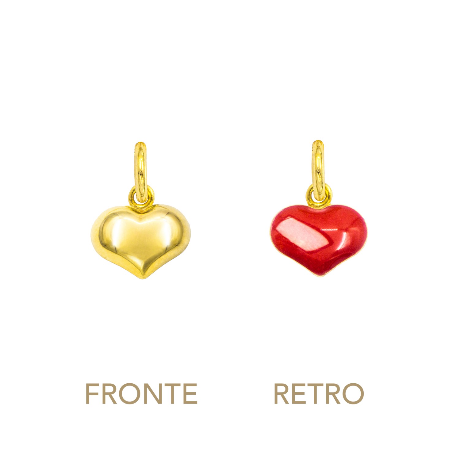 Charm Cuore in Oro 9 Kt e Smalto Rosso  Ref. A0193G9 - FACCO