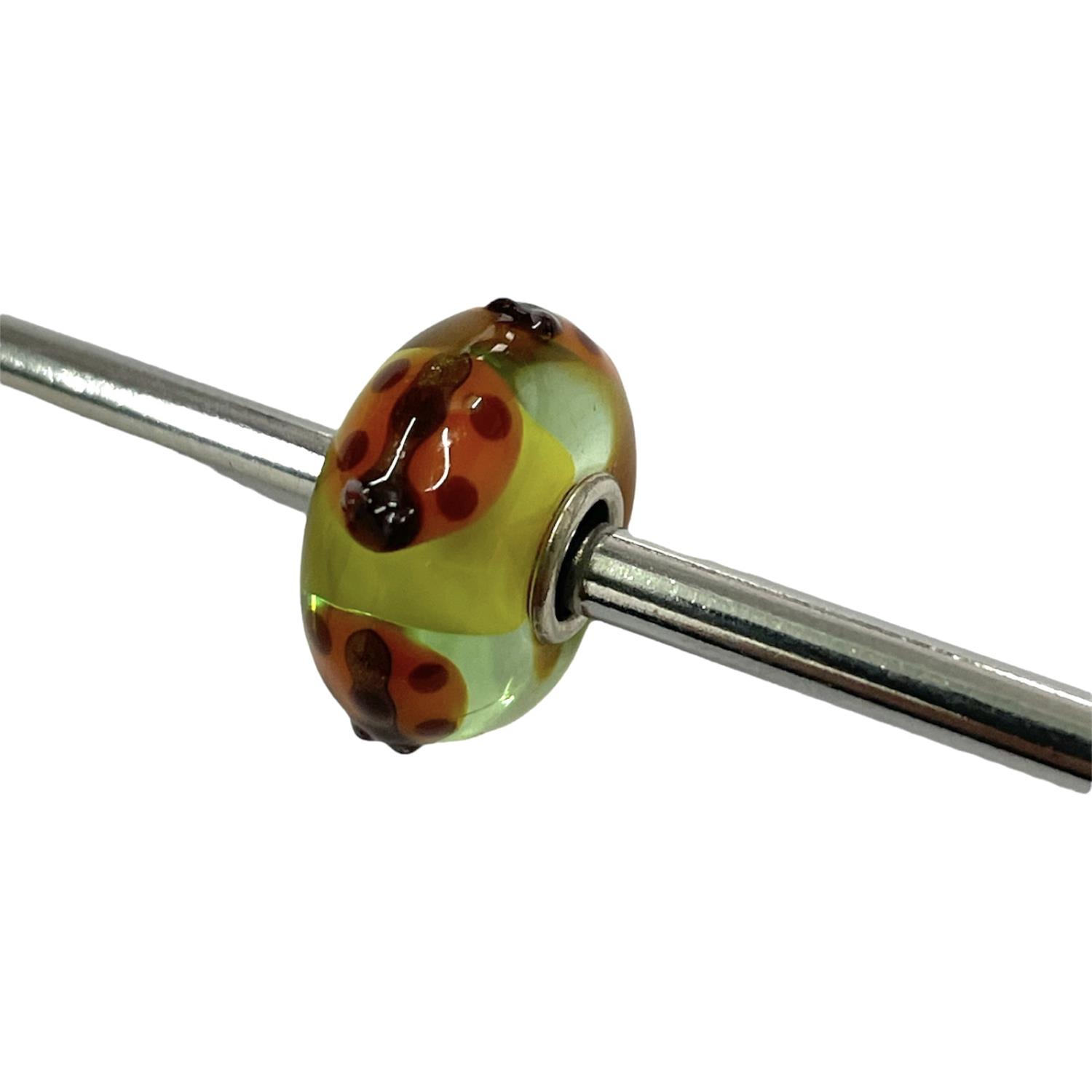 Trollbeads Unico in Vetro - OOAK Original Trollbeads con Coccinelle Rif. UNICO 19B - TROLLBEADS
