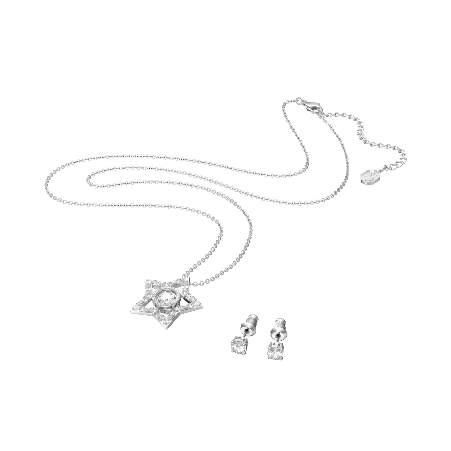 Swarovski - Set Stella, Stella, Bianco, Placcato rodio Ref. 5622729 - SWAROVSKI