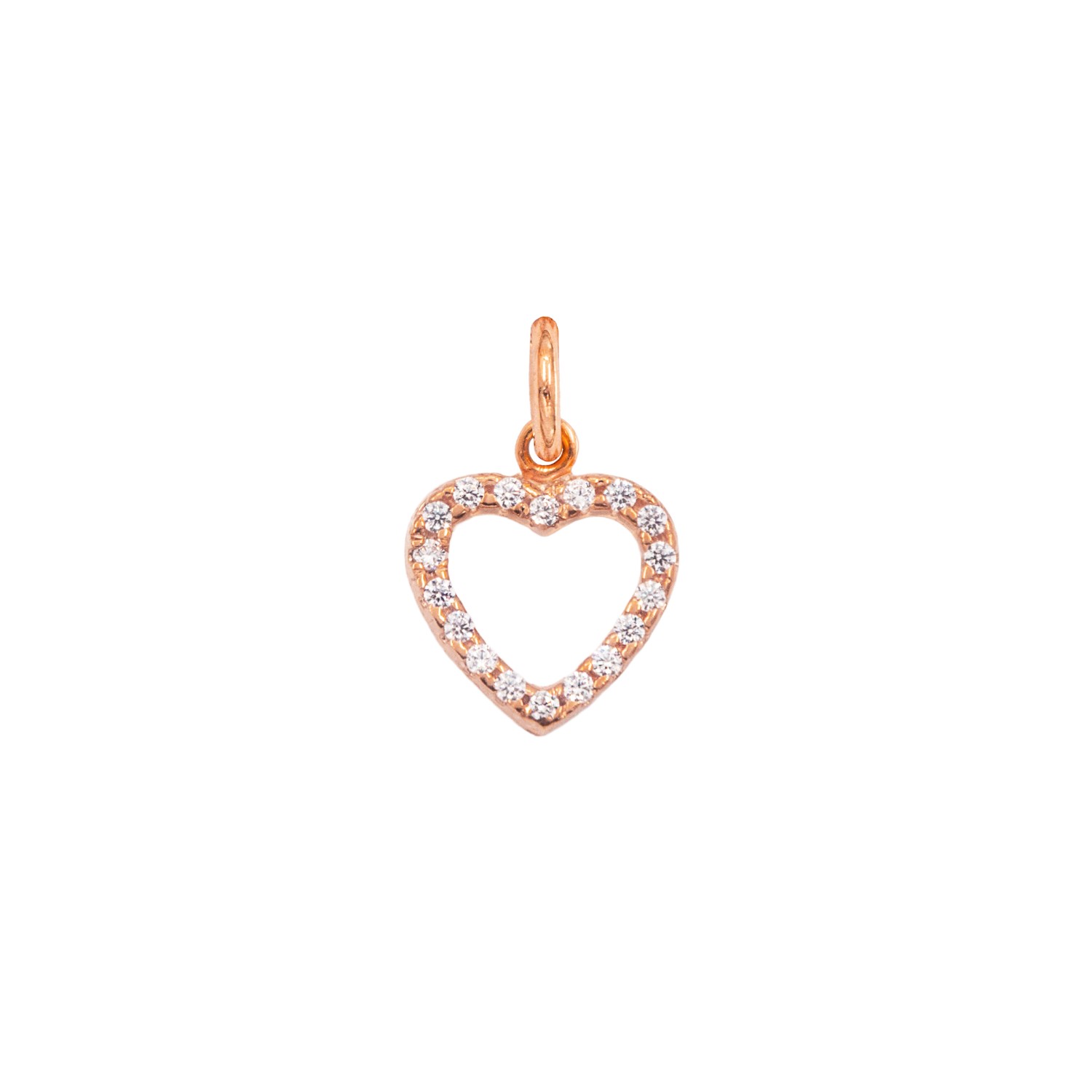 Charm Cuore in Oro 9 Kt e Zirconi  Ref. A0103R9 - FACCO