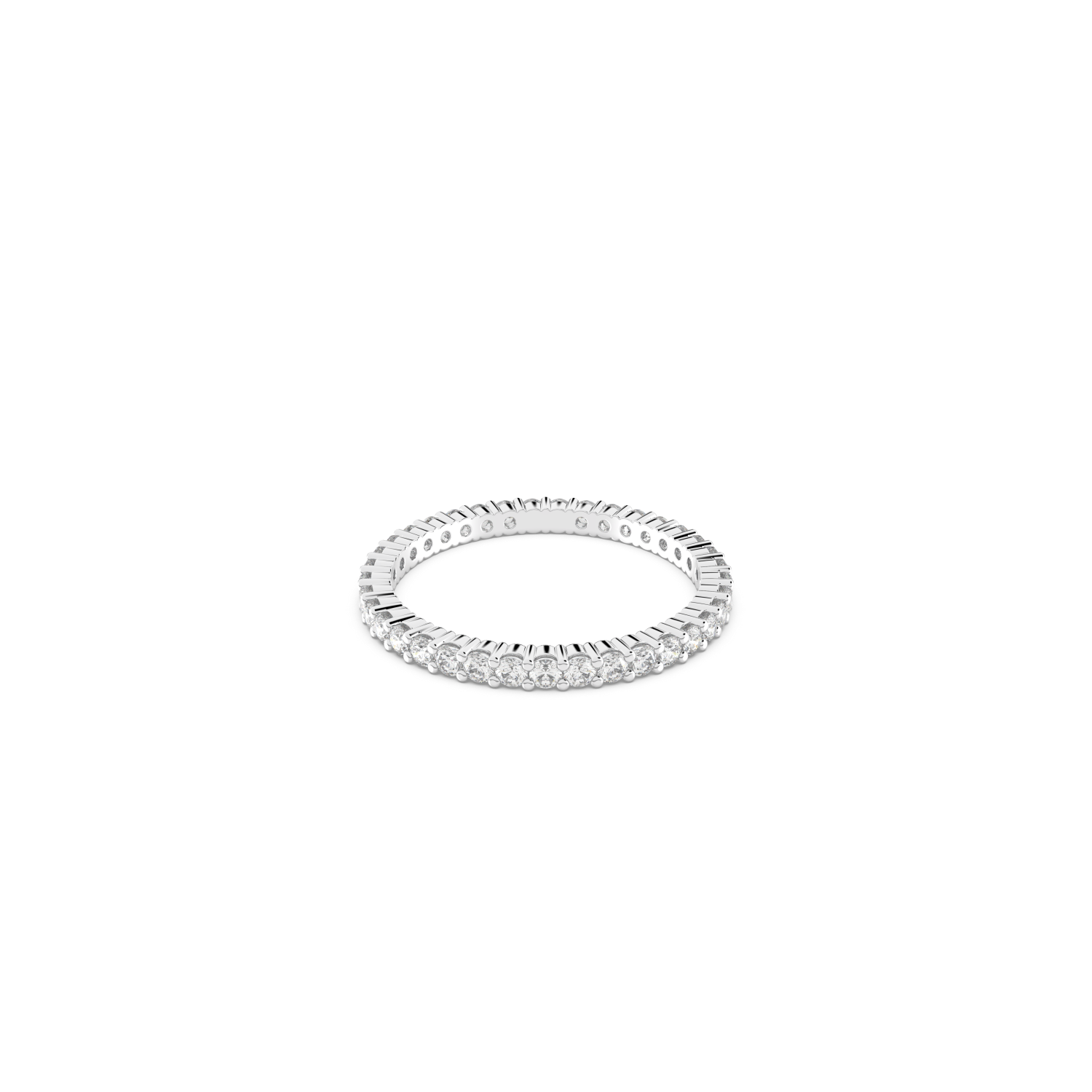 Swarovski - Anello Vittore, Taglio tondo, Bianco, Placcato rodio Ref. 5028227 - SWAROVSKI