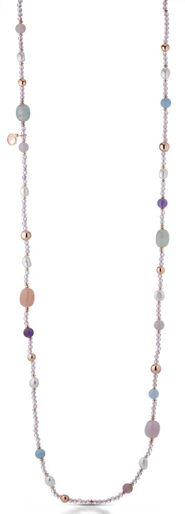 Le Lune Gioielli - Collana in Quarzo rosa con Perle Ref. LGNK211 - LE LUNE