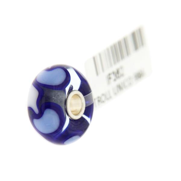 Trollbeads Unico in Vetro - OOAK Original Trollbeads Blu azzurro e bianco Rif. UNICO 98A - TROLLBEADS