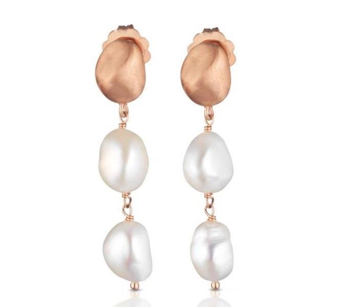 LE LUNE - Orecchini in AG925  rosa e perle - Ref. LGEA39.1 - LE LUNE