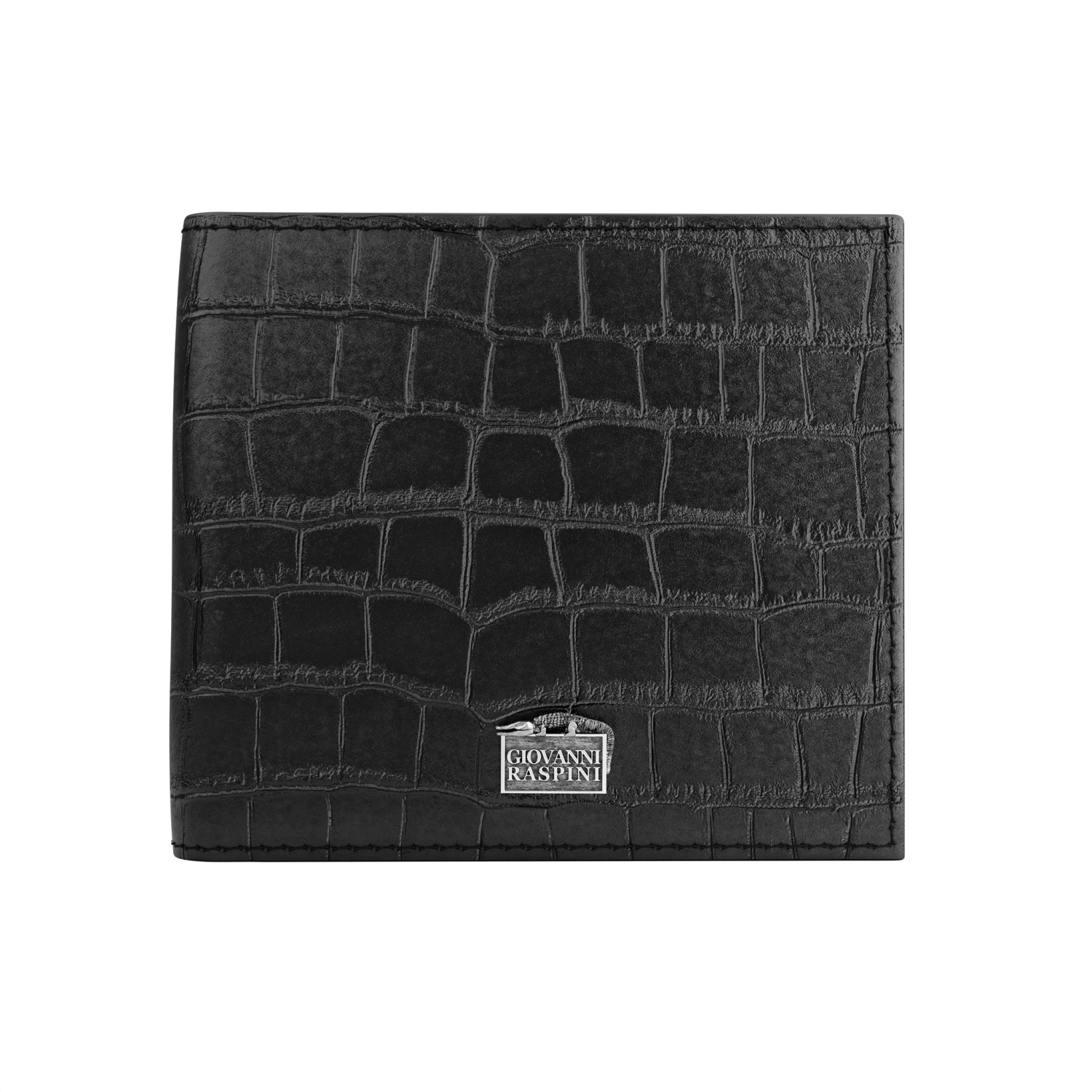 Giovanni Raspini - Portafoglio in Pelle croco nera Ref. L0024 - GIOVANNI RASPINI
