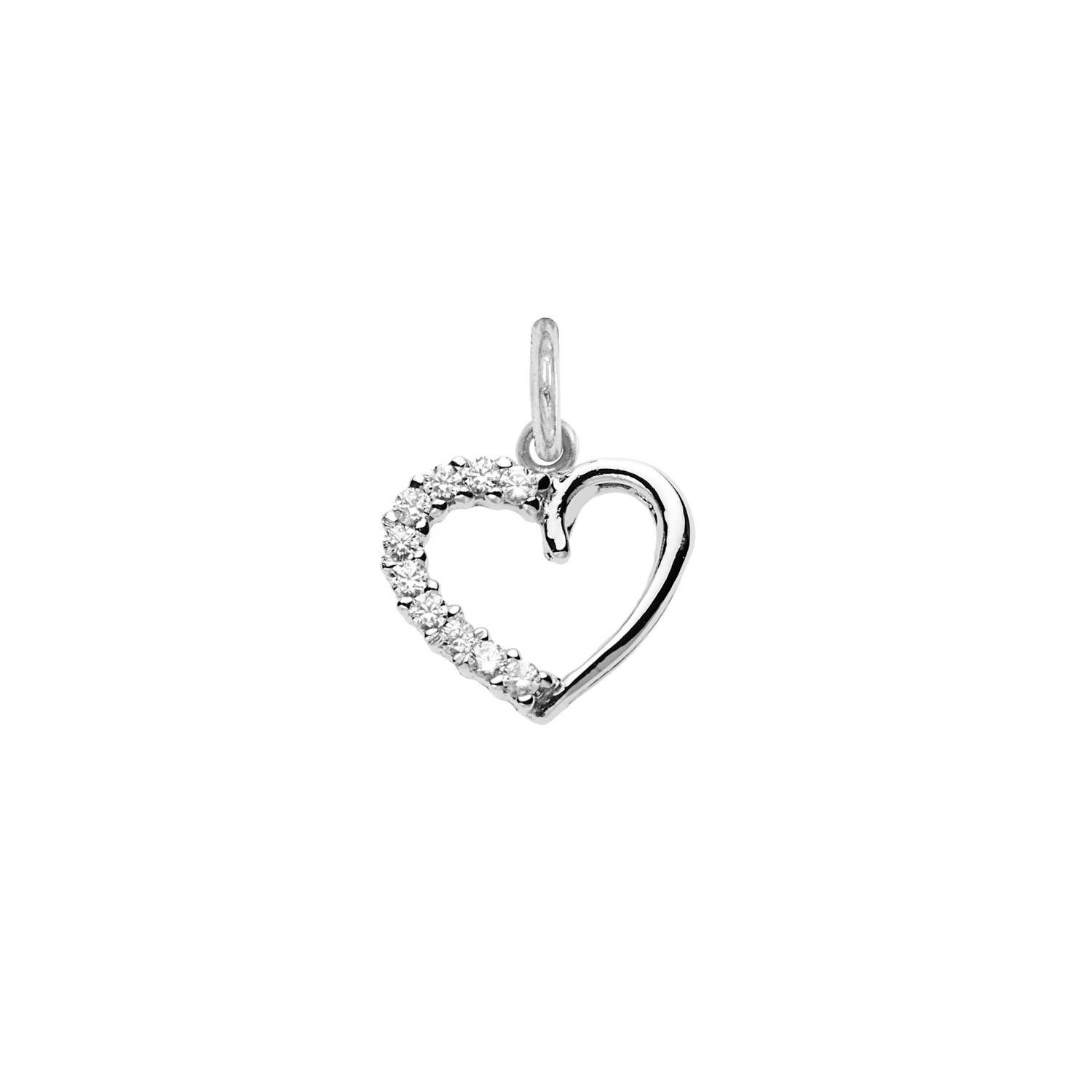 Charm Cuore in Oro 9 Kt e Zirconi  Ref. A0115B9 - FACCO
