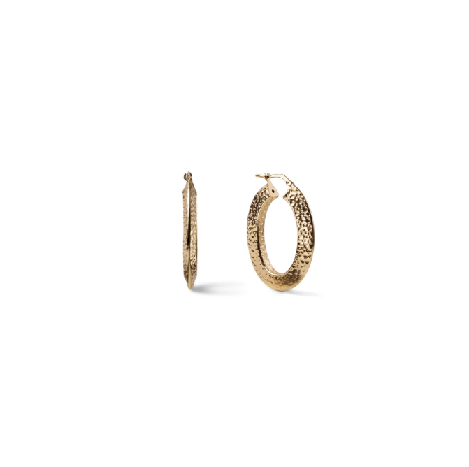UNOAERRE - Orecchini in Bronzo Dinamica a Cerchio Ovale Martellato Ref. 2935 - UNOAERRE