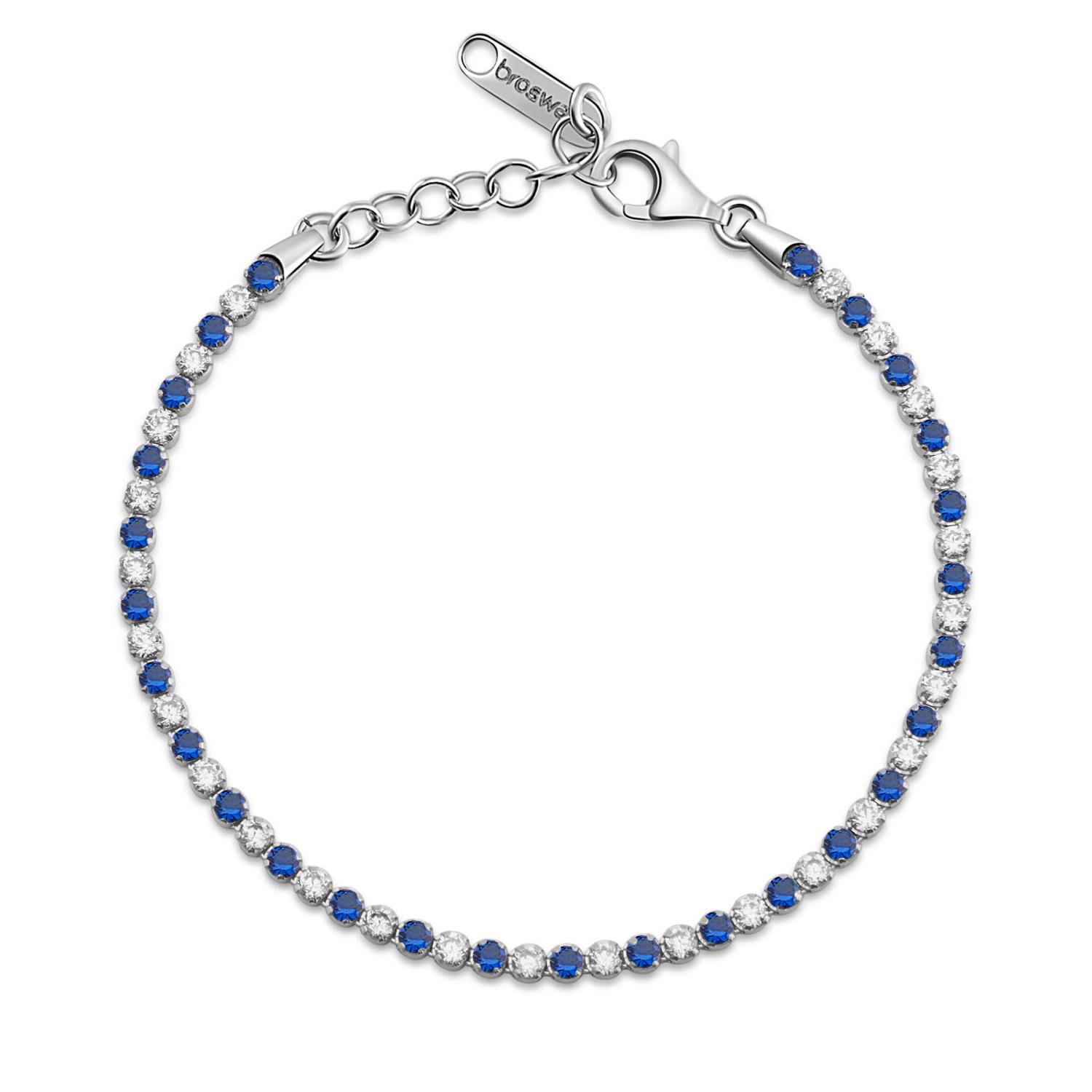 Brosway - Bracciale tennis FANCY in argento 925/1000 rodiato, e cubic zirconia color white e sapphire Ref. FFB117 - BROSWAY
