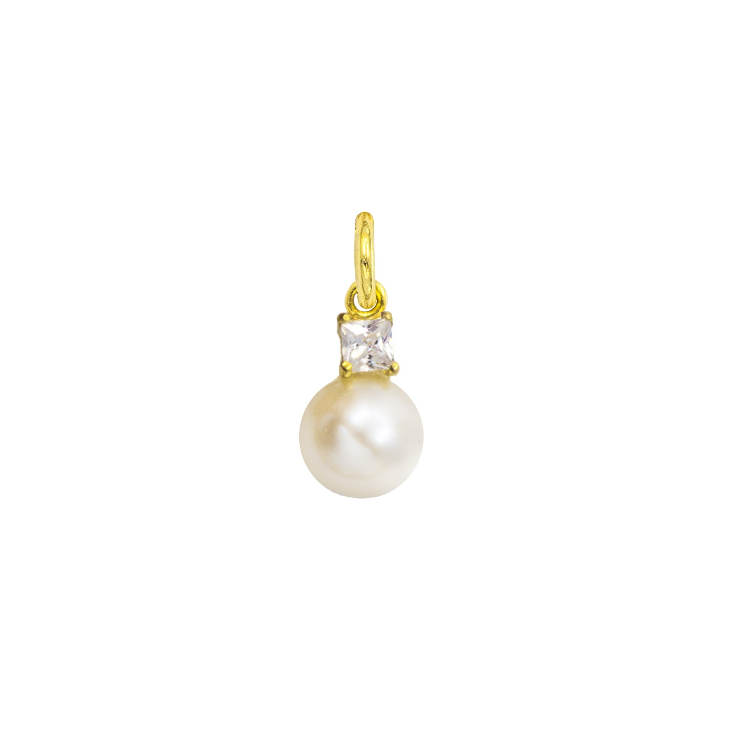 Charm Perla in Oro 9 Kt e Zirconi  Ref. A0322G9 - FACCO