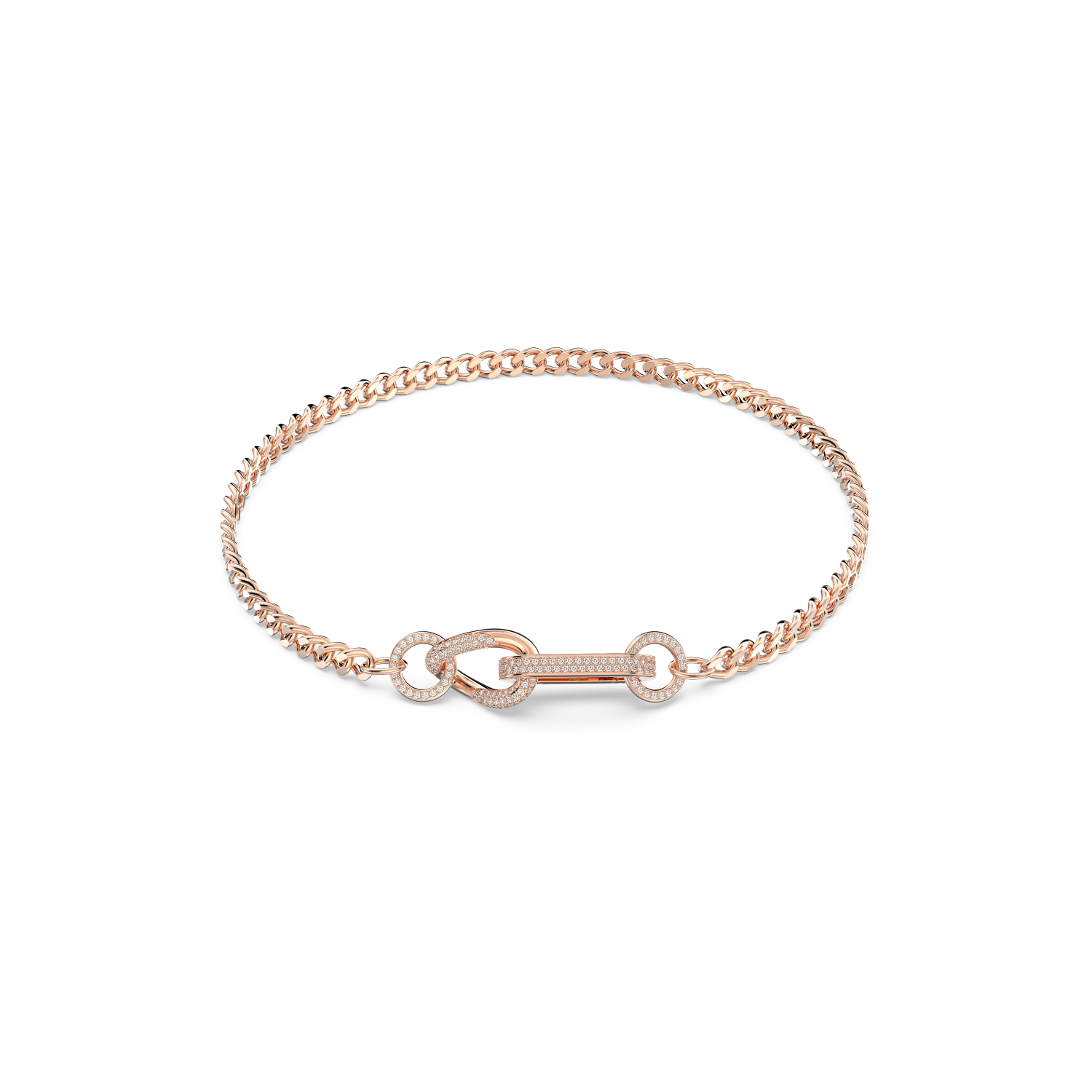 Swarovski - Collana Dextera, Pav&eacute;, Link misti, Bianca, Placcato color oro rosa Ref. 5656624 - SWAROVSKI