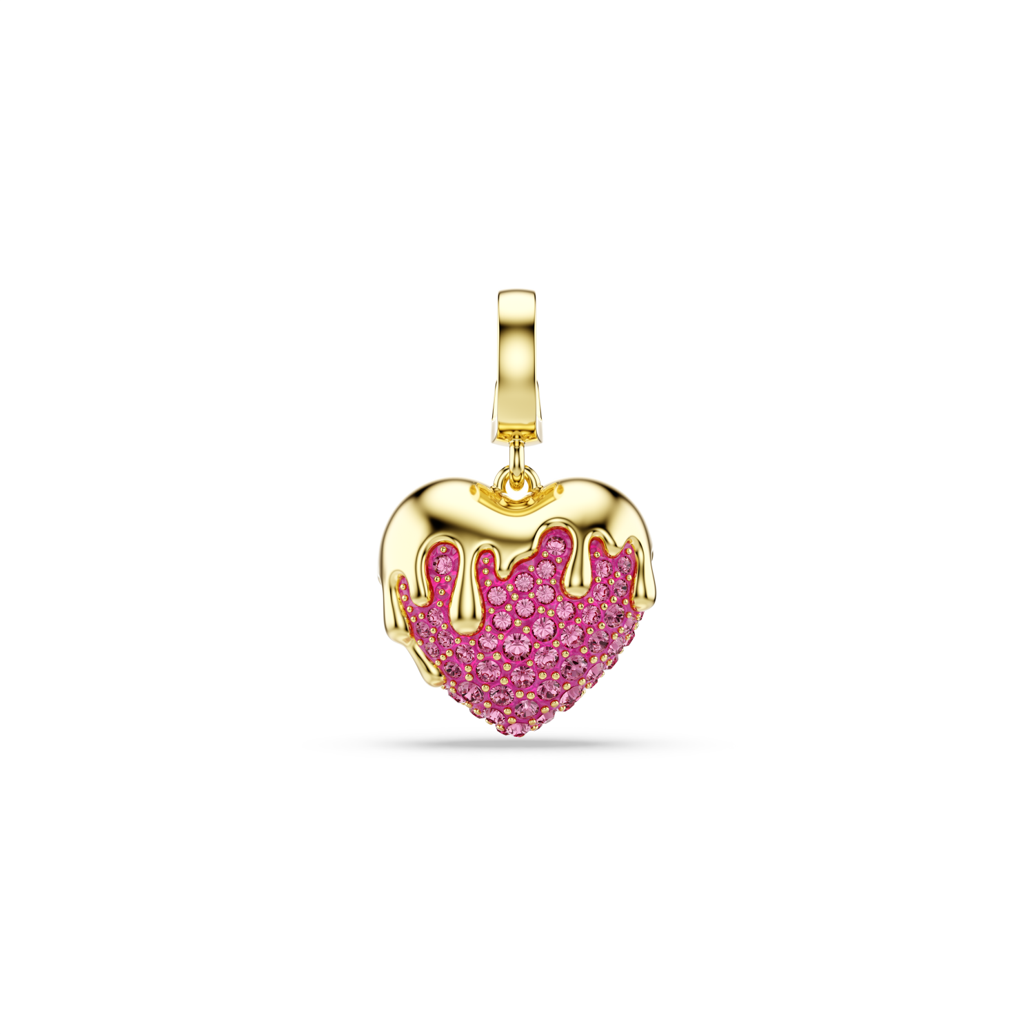 Swarovski - Charm Idyllia, Taglio Round, Cuore, Rosa, Placcato color oro Ref. 5742953 - SWAROVSKI