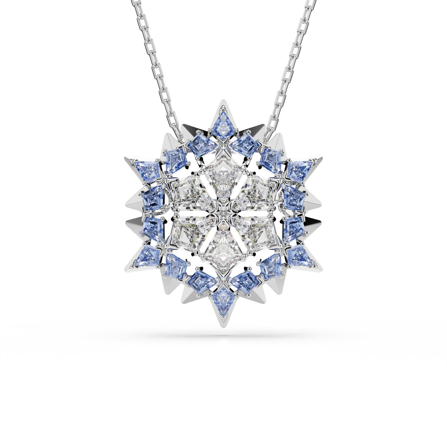 Swarovski - Pendente e spilla Magic, Fiocco Di Neve, Blu, Placcato rodio Ref. 5737619 - SWAROVSKI