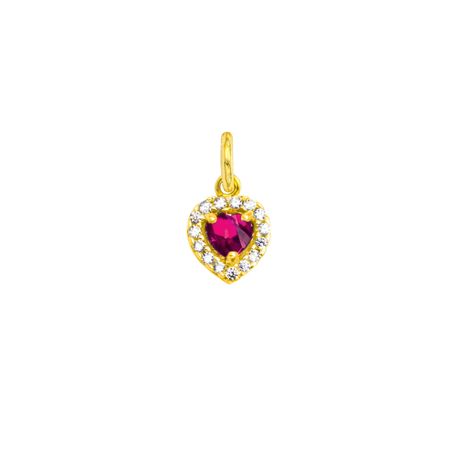Charm Rubino in Oro 9 Kt e Zirconi  Ref. A0165G9 - FACCO