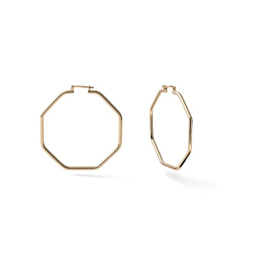 UNOAERRE - Orecchini a cerchio ottagonale dorati in Bronzo Ref. 2754 - UNOAERRE