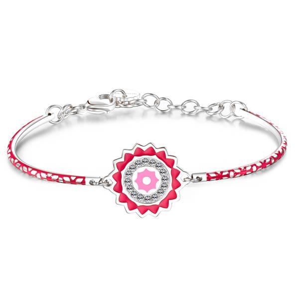 Bracciale CHAKRA in acciaio con smalti rosa e swa - BROSWAY