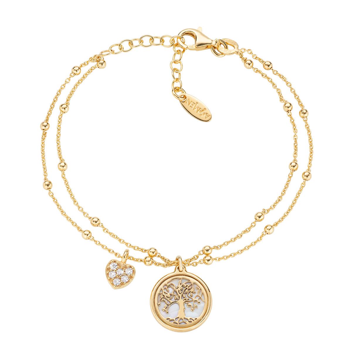 Bracciale Albero della Vita e Cuore Zirconi - Amen Collection Ref. BR2ALCUG - AMEN