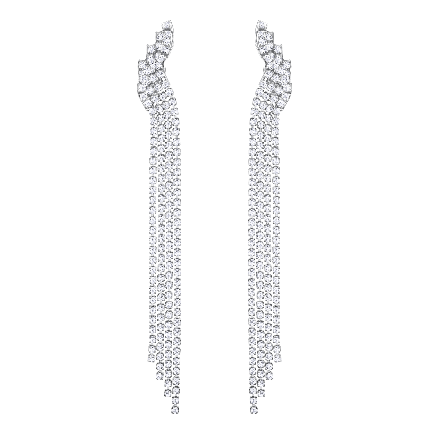 Swarovski - Orecchini a clip Fit, bianco, Placcatura rutenio Ref. 5409450 - SWAROVSKI