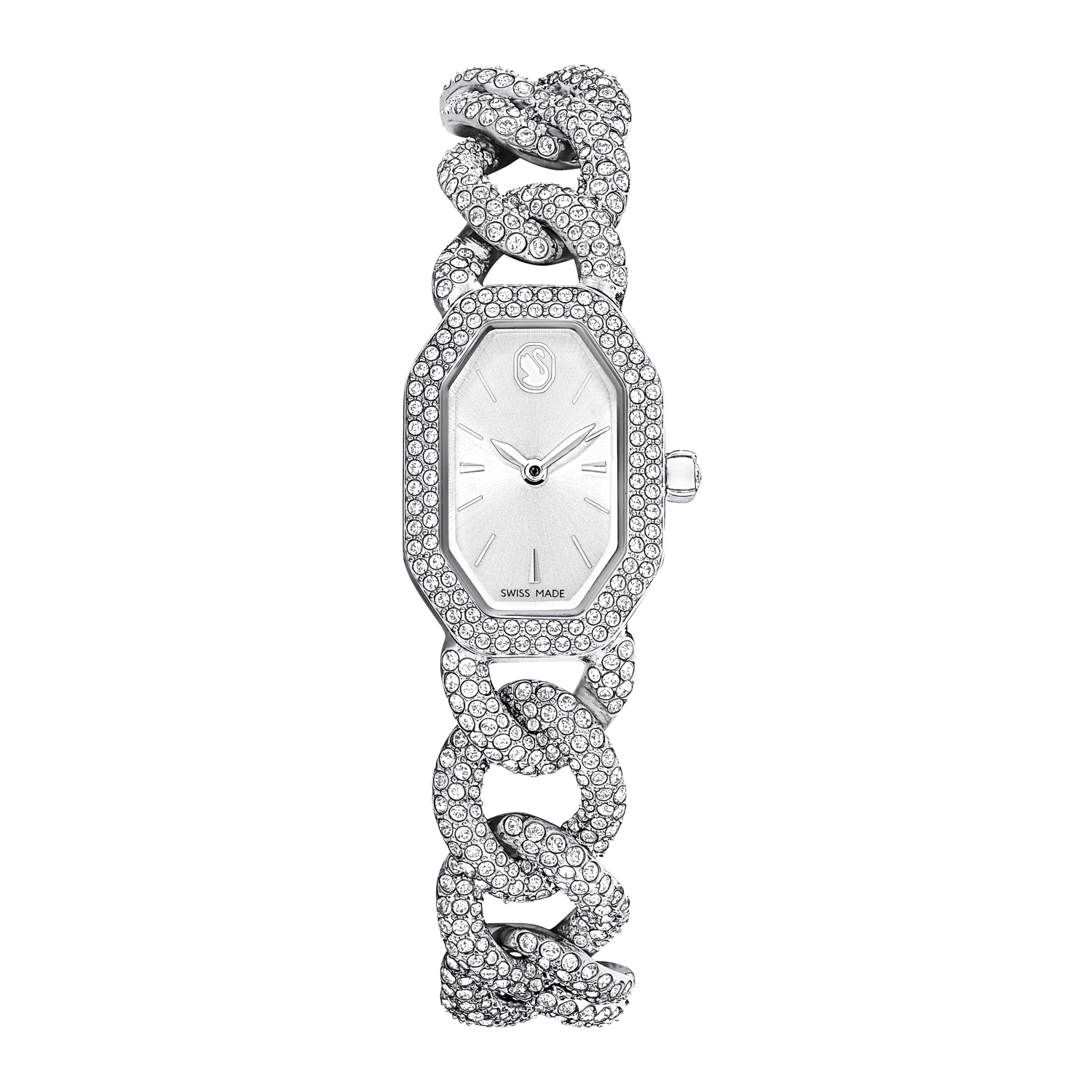 Swarovski - Orologio Dextera Chain, Fabbricato in Svizzera, Bracciale in cristallo, Tono argentato, Acciaio inossidabile Ref. 5668899 - SWAROVSKI