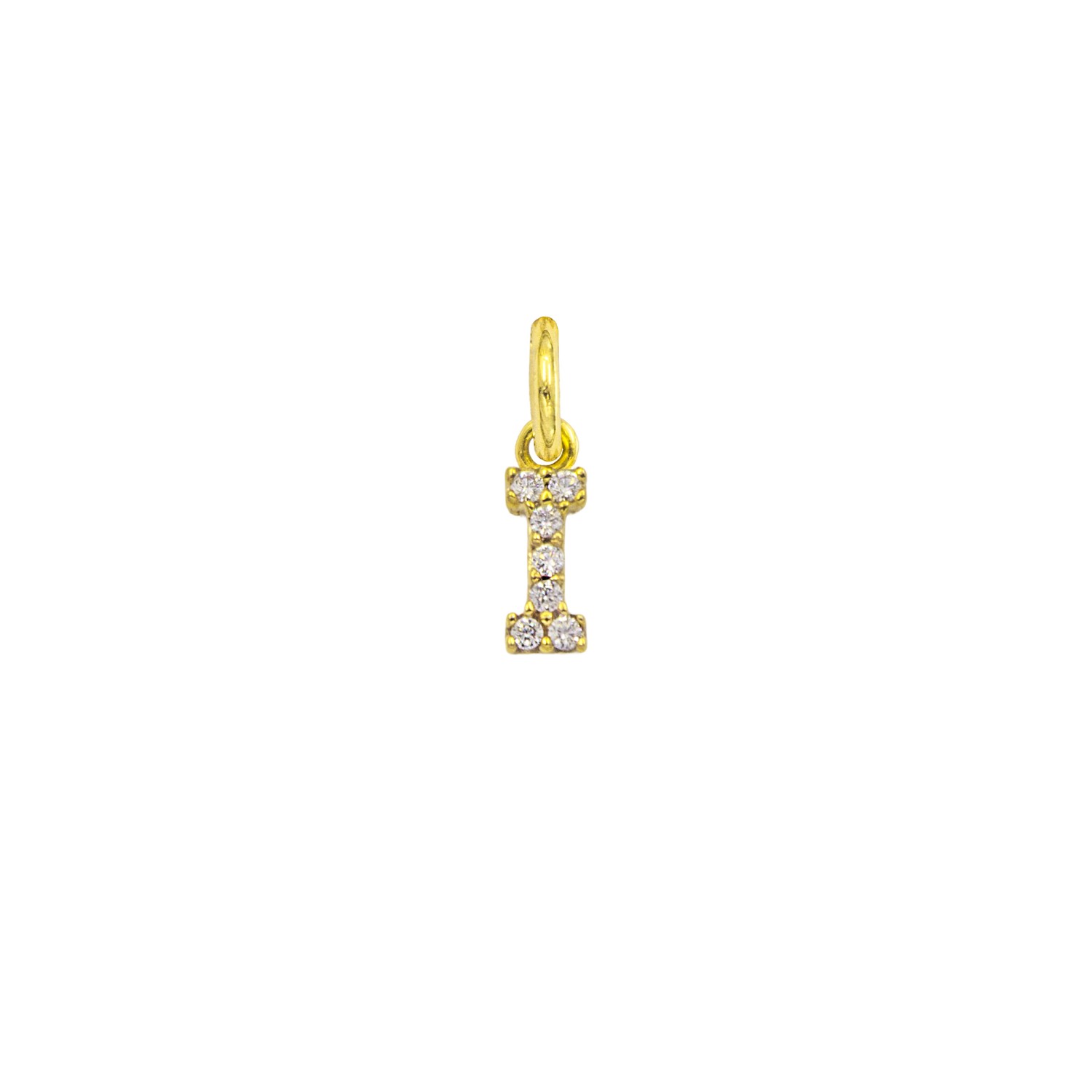 Charm Lettera I in Oro 9 Kt e Zirconi  Ref. A0539G9 - FACCO