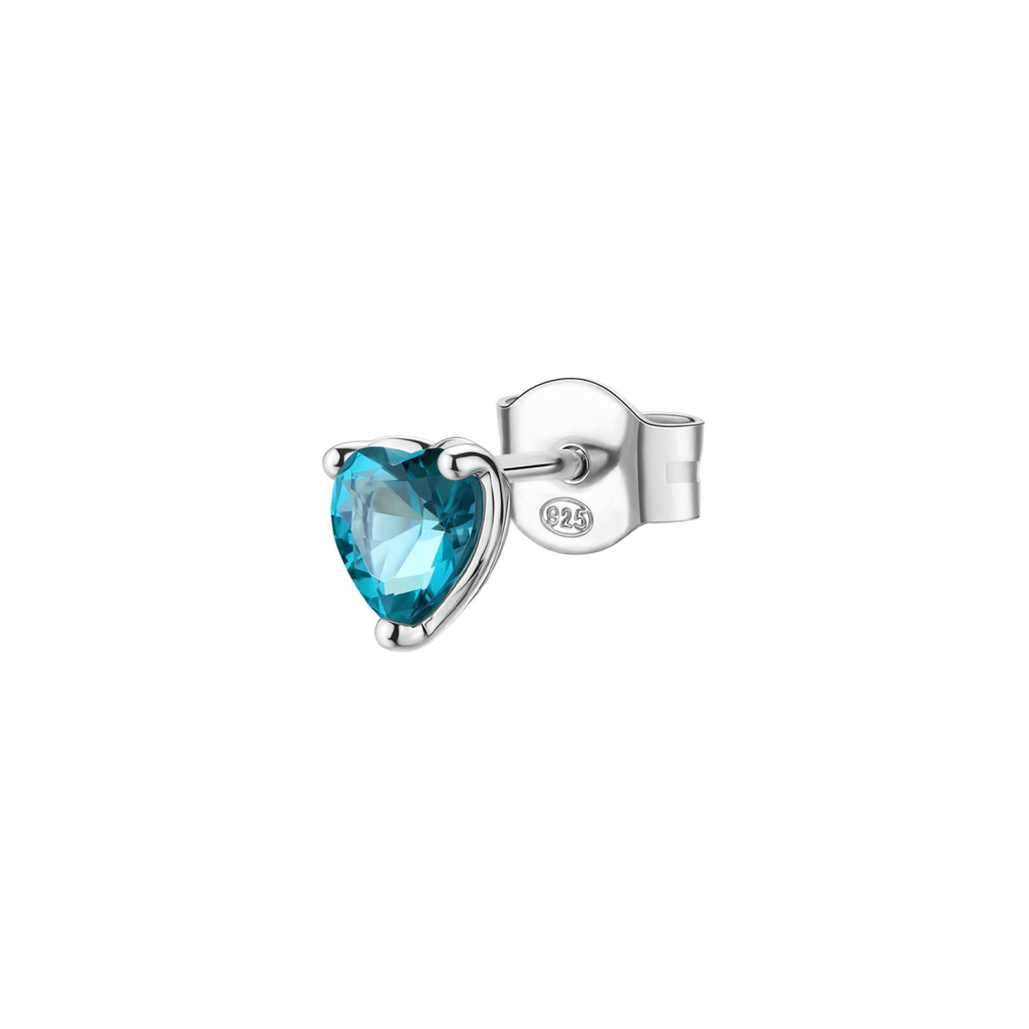 Brosway - Orecchino lobo FANCY in argento 925/1000 rodiato e cubic zirconia paraiba, forma cuore Ref. FAG10 - BROSWAY