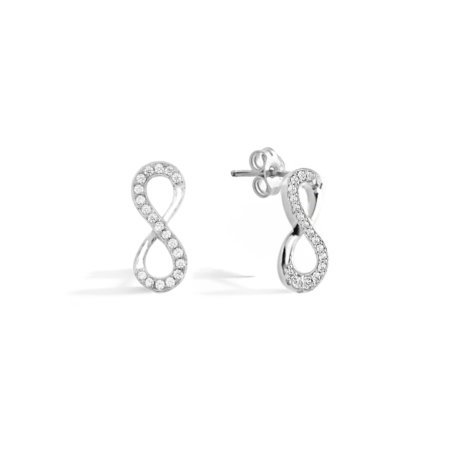 Orecchini Infinito in Oro 9 Kt e Zirconi  Ref. 725336 - FACCO
