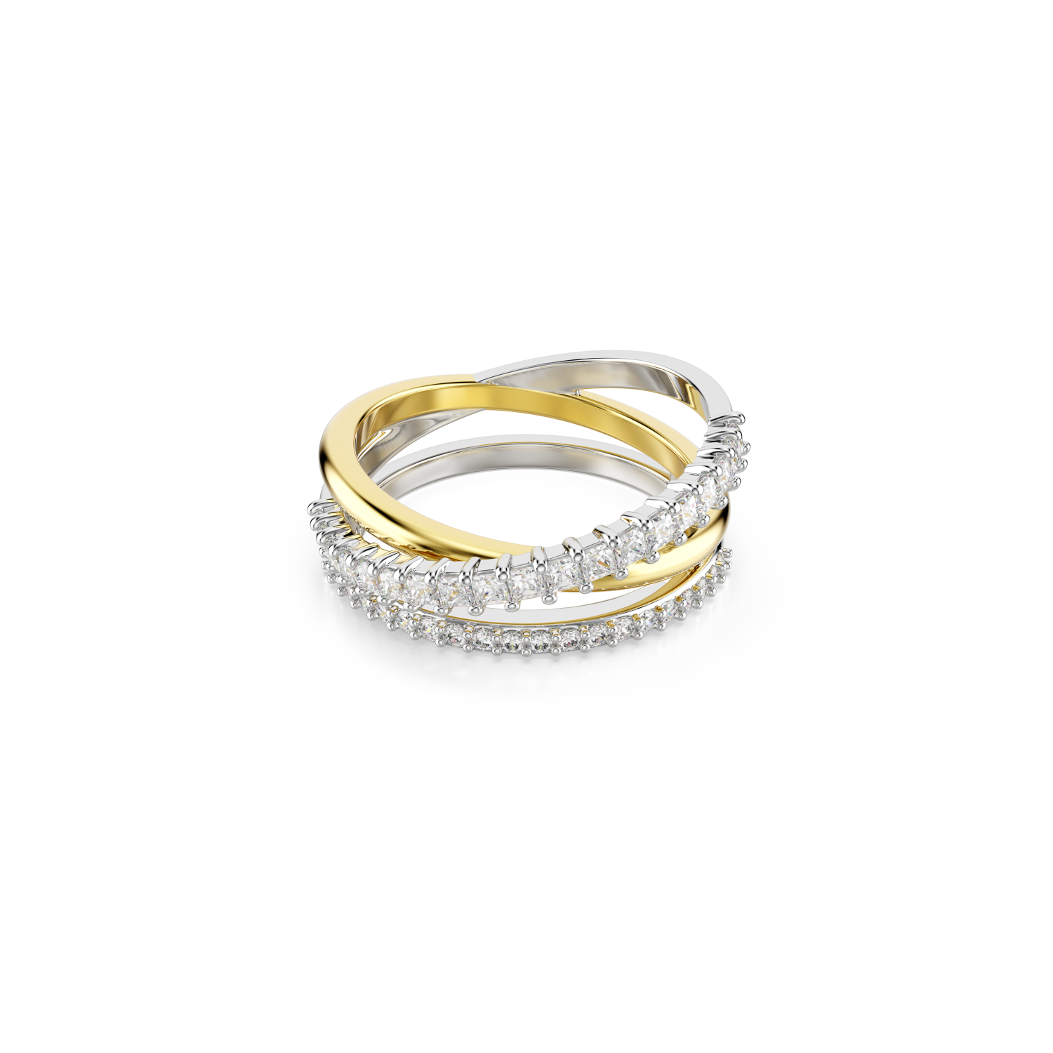 Swarovski - Anello Hyperbola, Taglio misto, Bianco, Mix di finiture Ref. 5714164 - SWAROVSKI