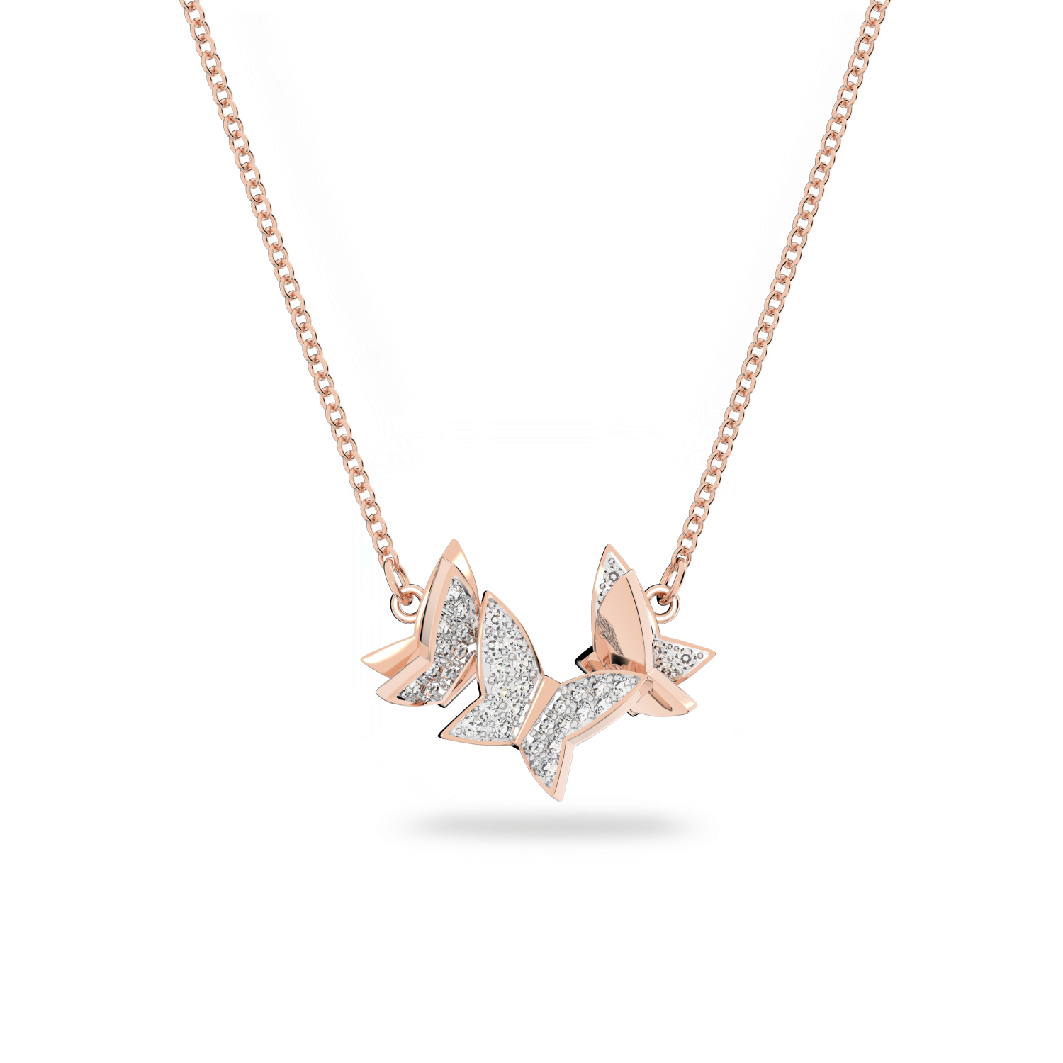 Swarovski - Collana Lilia, Farfalla, Bianco, Placcato color oro rosa Ref. 5636422 - SWAROVSKI