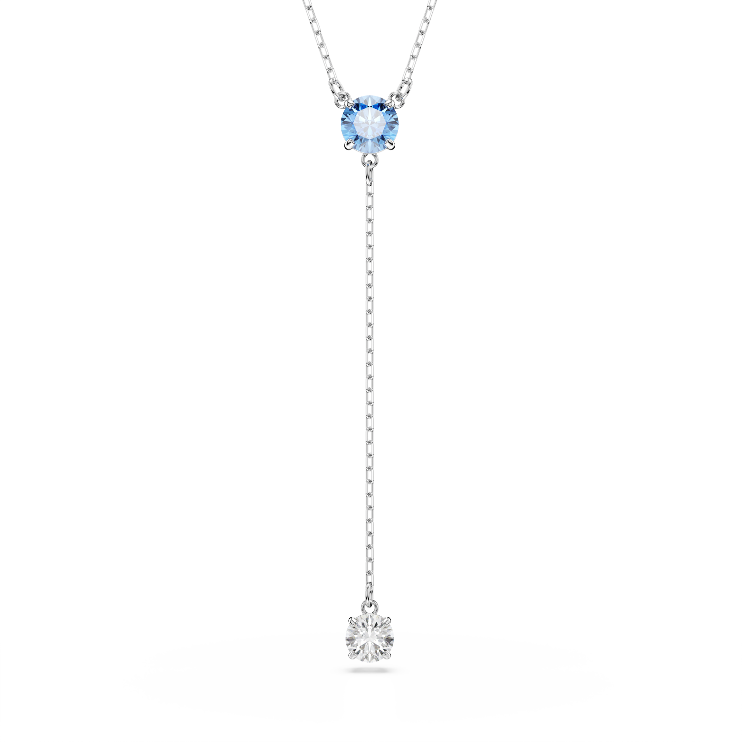 Swarovski - Collana a Y Stilla Attract, Taglio Round, Blu, Placcato rodio Ref. 5734249 - SWAROVSKI