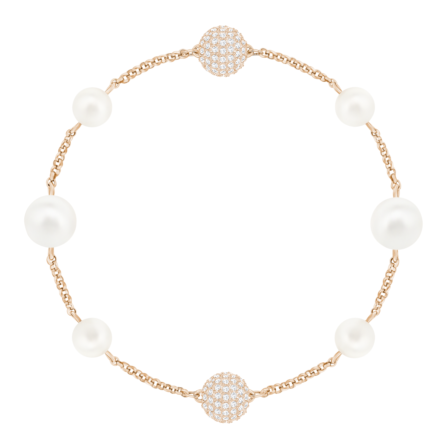 Swarovski - Strand Swarovski Remix Collection Delicate Pearl, Bianco, Placcato color oro Rosa Ref. 5365738 - SWAROVSKI