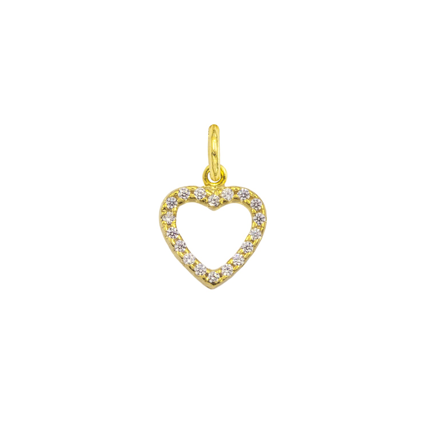 Charm Cuore in Oro 9 Kt e Zirconi  Ref. A0103G9 - FACCO