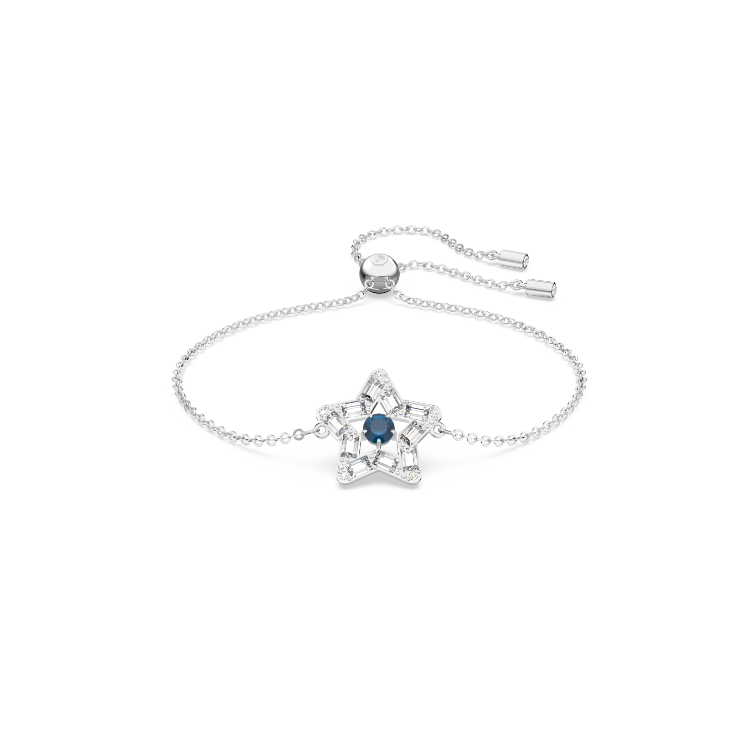 Swarovski - Braccialetto Stella, Taglio misto, Stella, Blu, Placcato rodio Ref. 5639187 - SWAROVSKI