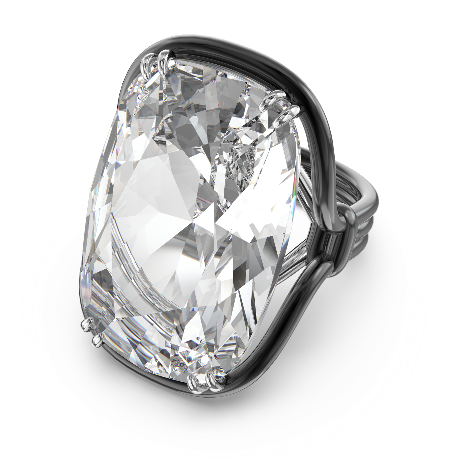 Swarovski - Anello cocktail Harmonia, Cristallo oversize, Bianco, Mix di finiture Ref. 5600946 - SWAROVSKI