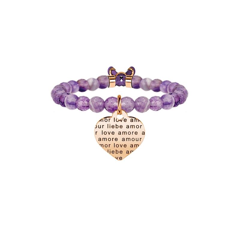 Gioielli Kidult - Bracciale ametista e acciaio 316L Pvd Ros&egrave; Ref. 731131 - KIDULT
