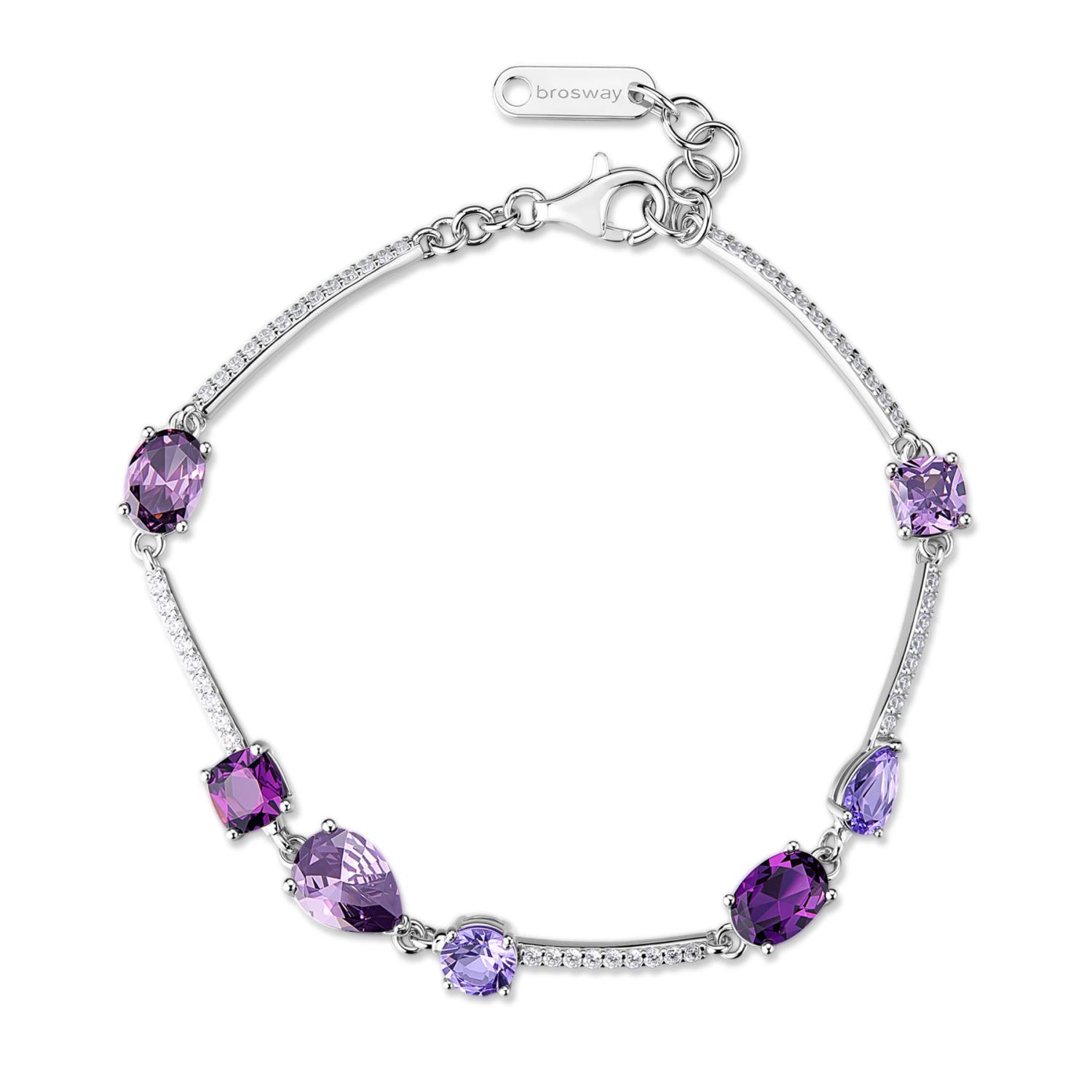 Brosway - Bracciale FANCY in argento 925/1000 rodiato, con  cubic zirconia amethyst e white Ref. FMP132 - BROSWAY