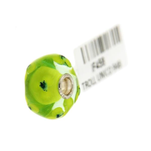 Trollbeads Unico in Vetro - OOAK Original Trollbeads Verde chiaro e scuro Rif. UNICO 94B - TROLLBEADS