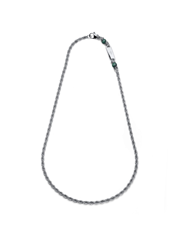 UNOAERRE - Collana Aeternum Corda con Malachite in Acciaio Ref. 4320 - UNOAERRE