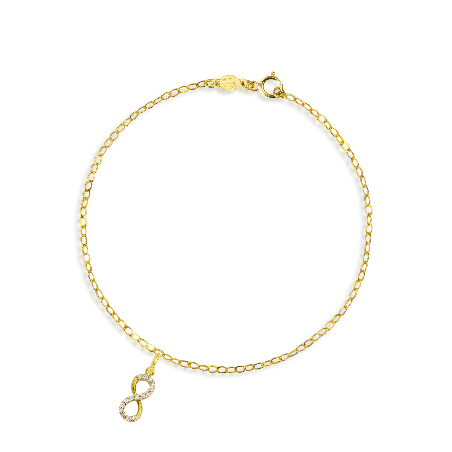 Bracciale Infinito in Oro 9 Kt e Zirconi  Ref. B0295G9 - FACCO