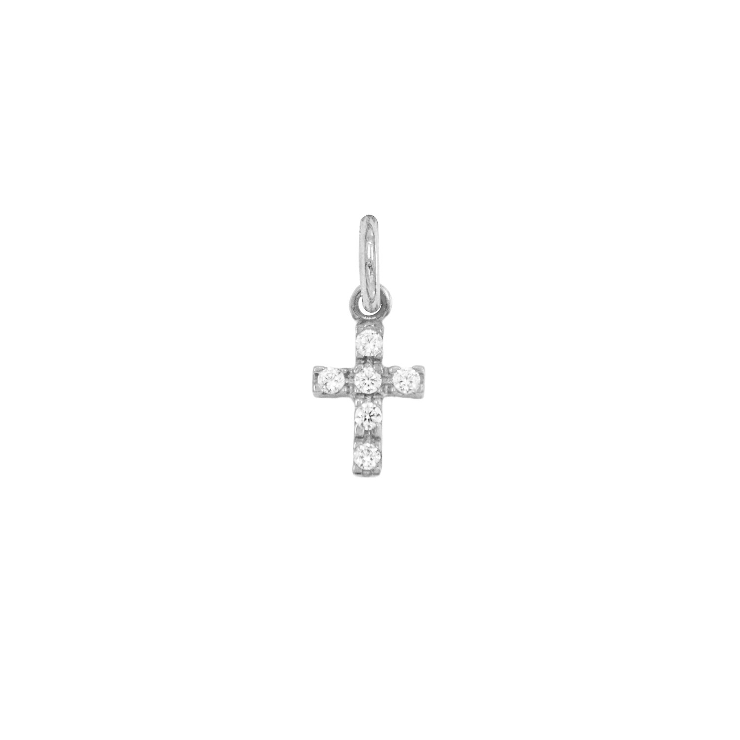 Charm Croce in Oro 9 Kt e Zirconi  Ref. A0344B9 - FACCO
