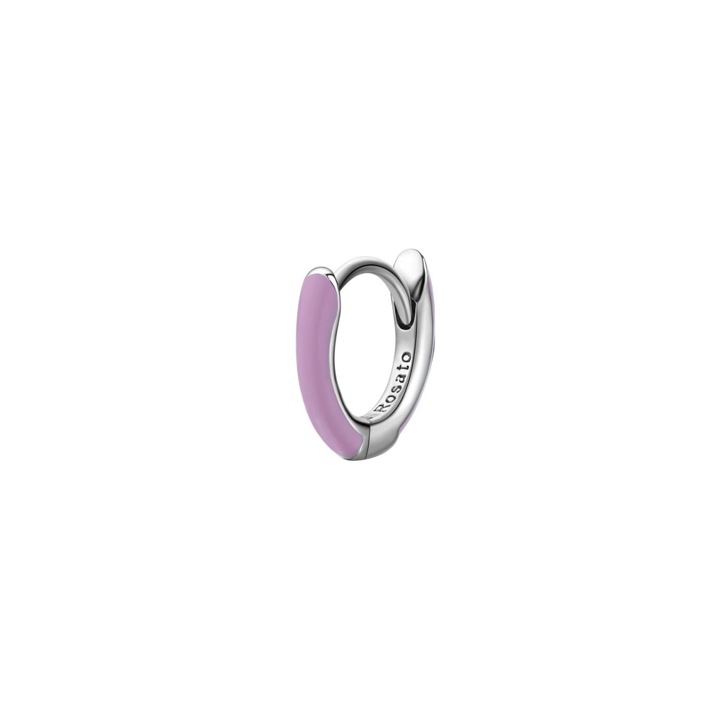 Rosato Orecchino Singolo Donna Collezione Allegra – Fiore In Argento 925 Con Zirconi Bianchi E Smalto Turchese – RZAL001